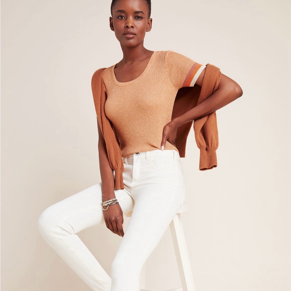 Anthropology Pilcro High Rise Ivory Denim NWT